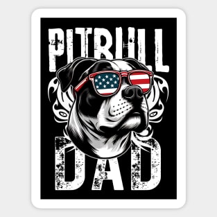 USA Flag Pitbull Dad Sticker